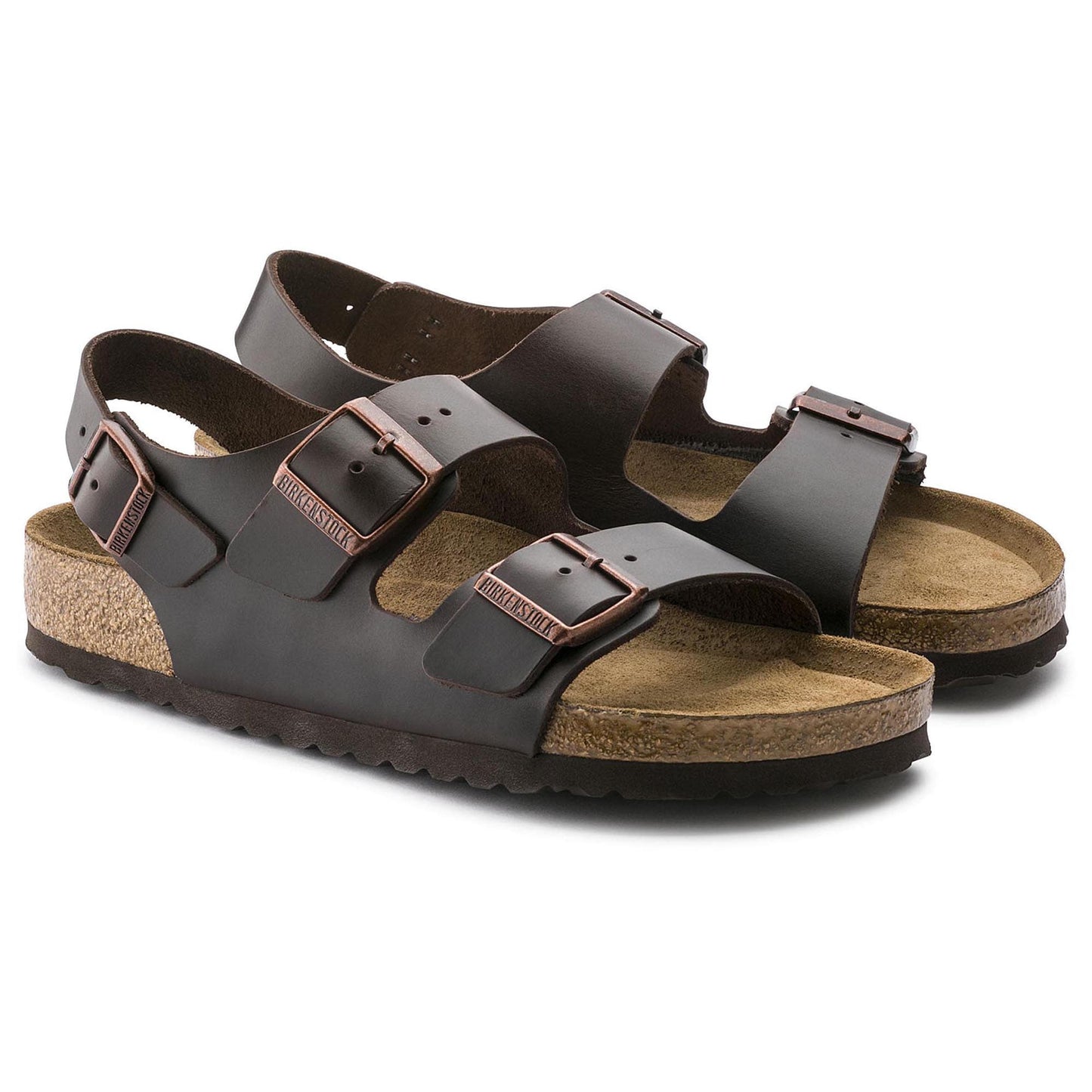 Birkenstock Milano Soft Footbed Smooth Leather Amalfi Testa Di Moro Sandals