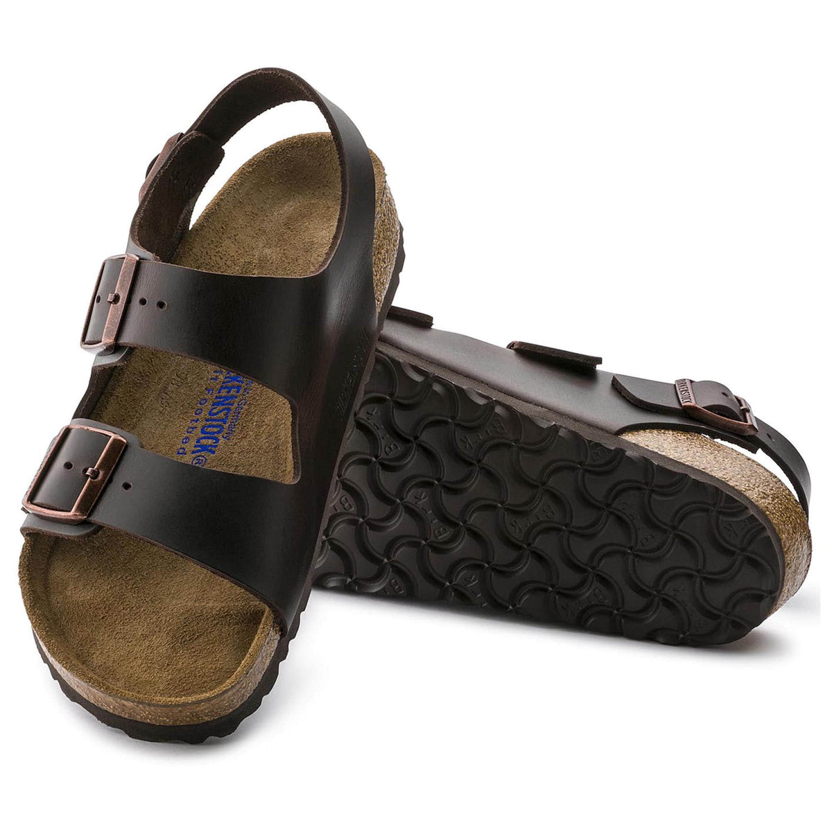 Birkenstock Milano Soft Footbed Smooth Leather Amalfi Testa Di Moro Sandals