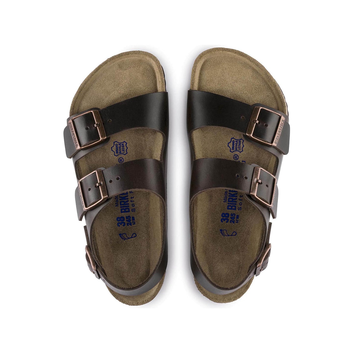 Birkenstock Milano Soft Footbed Smooth Leather Amalfi Testa Di Moro Sandals