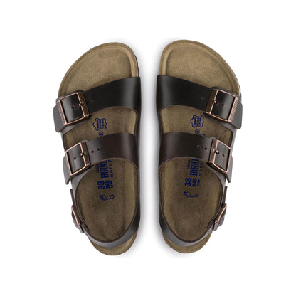 Birkenstock Milano Soft Footbed Smooth Leather Amalfi Testa Di Moro Sandals