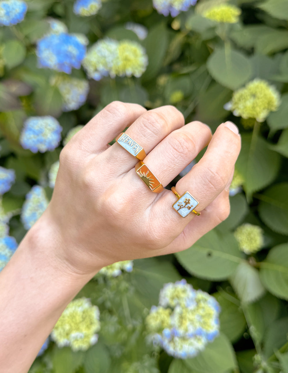 Elevated Faith Flower Rectangular Ring