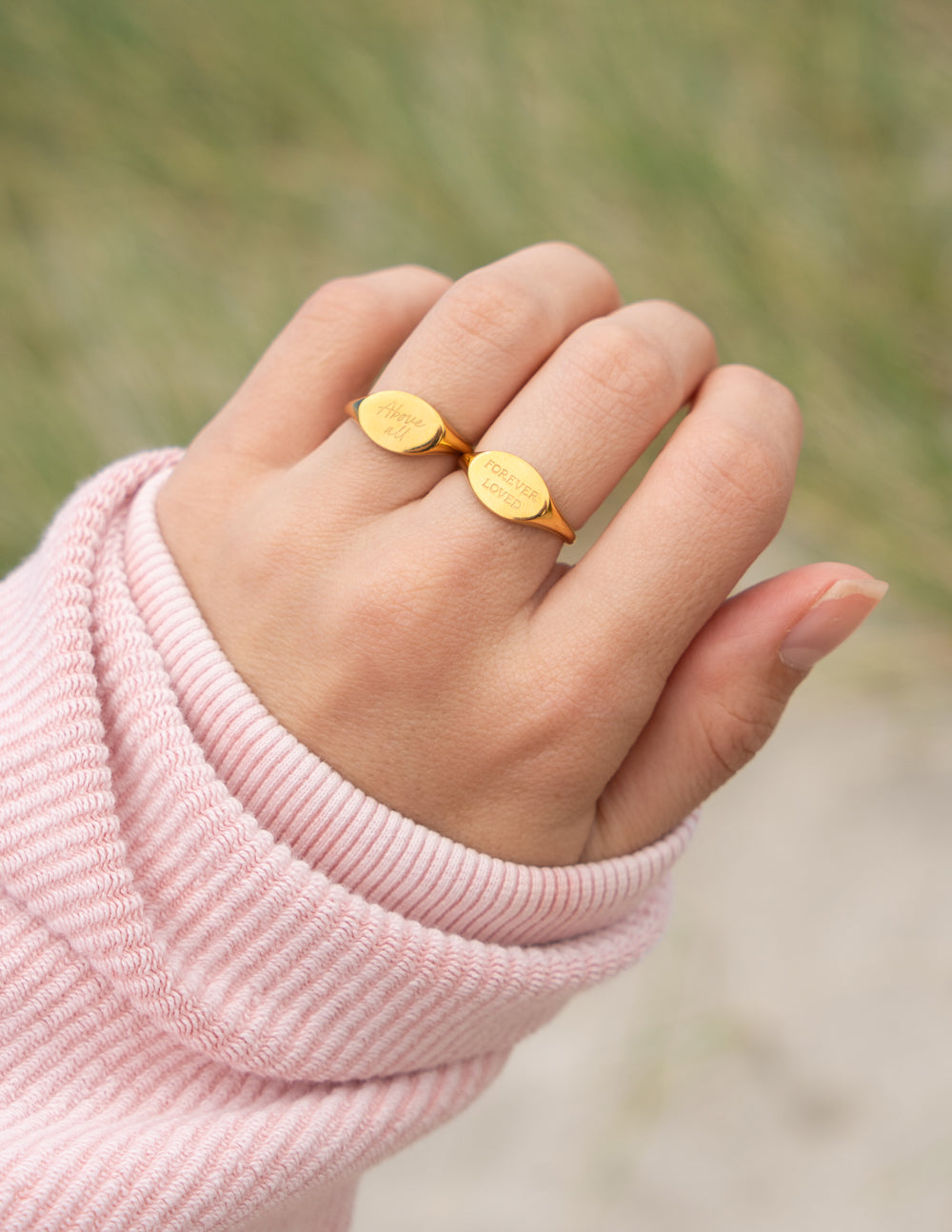 Elevated Faith Forever Loved Oval Signet Ring