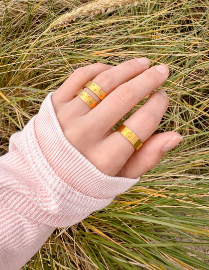 Elevated Faith Peace Engraved Ring Set