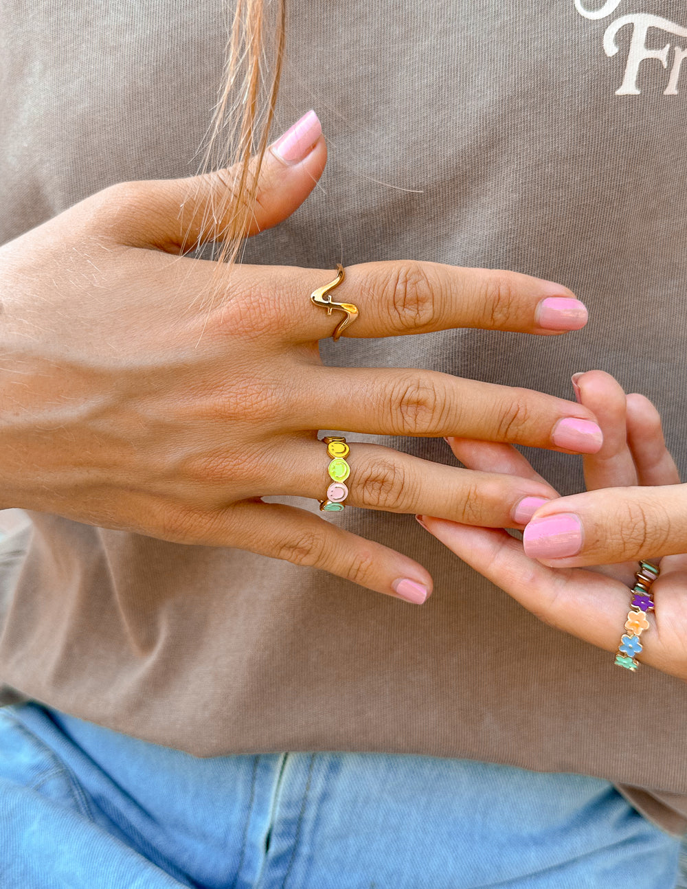 Elevated Faith Smiley Enamel Ring