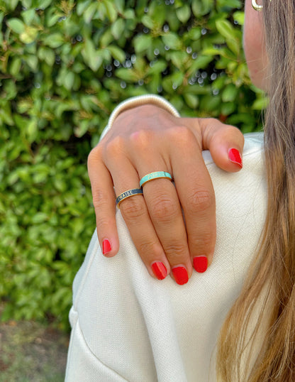 Elevated Faith Teal Enamel Purpose Ring