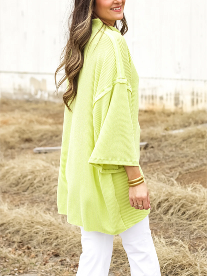 Women's Oversize High Neck Urban Ribbed Top(Buy 2 Free Shipping)