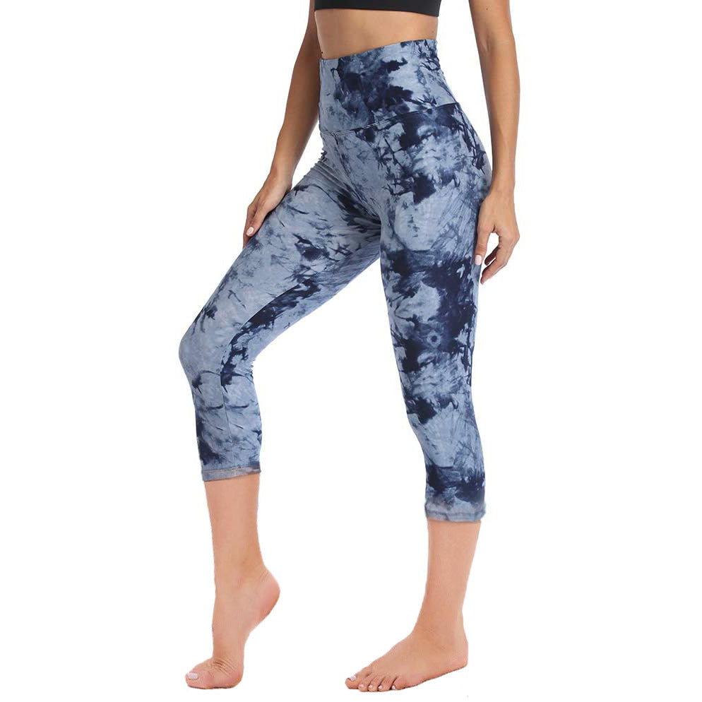 Cropped High-Rise Leggings – USA Flag Print Patriotic Workout Pants