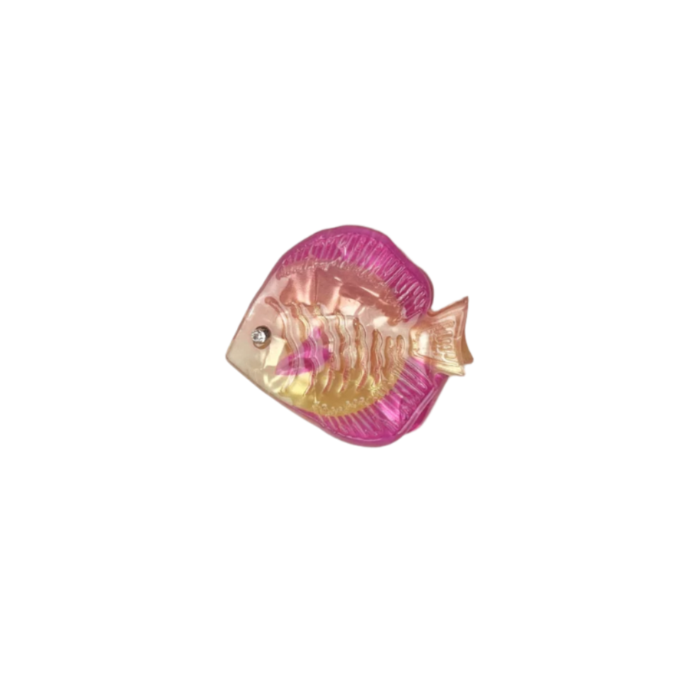 SSR Acetate Mini Pink Tropical Fish Claw Clip