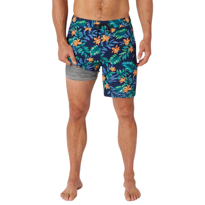 Fair Harbor Ozone Men's Swim Trunk Boardshort - Blue Palms - FINAL SALE