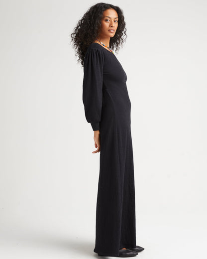 Womens Cloud Weave Maxi Dress - Cloud Weave Knit - Black