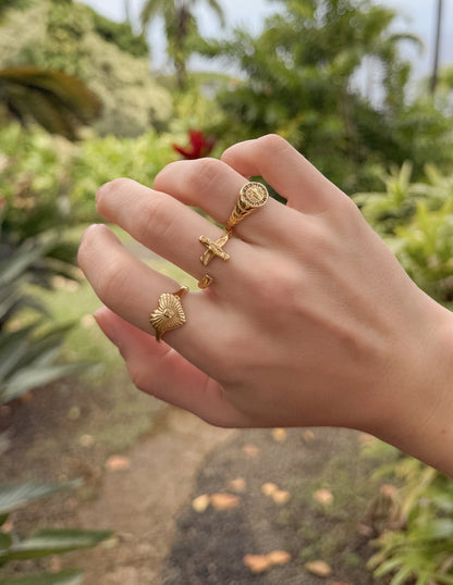 Elevated Faith Textured Wrapped Cross Ring