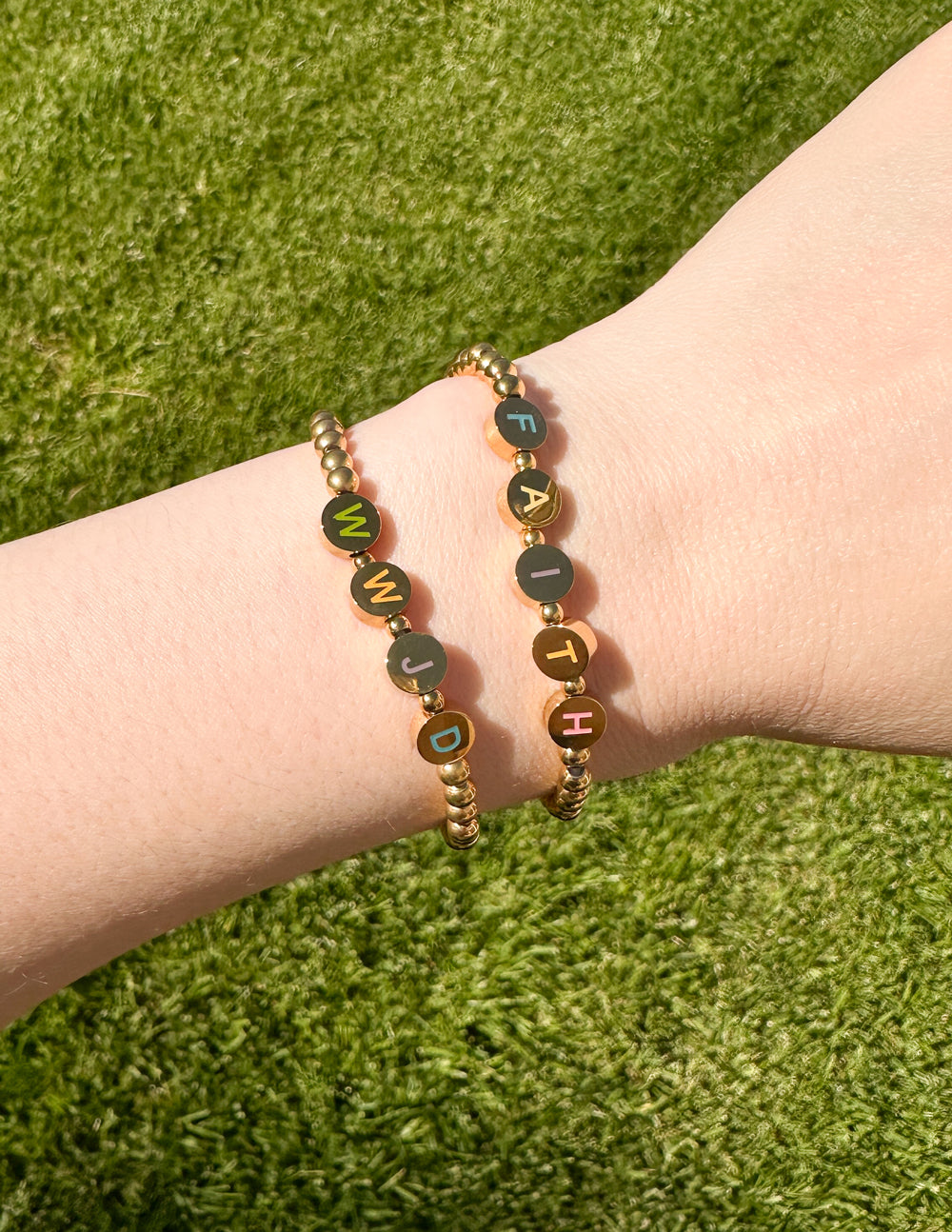 Elevated Faith Gold WWJD Letter Bracelet