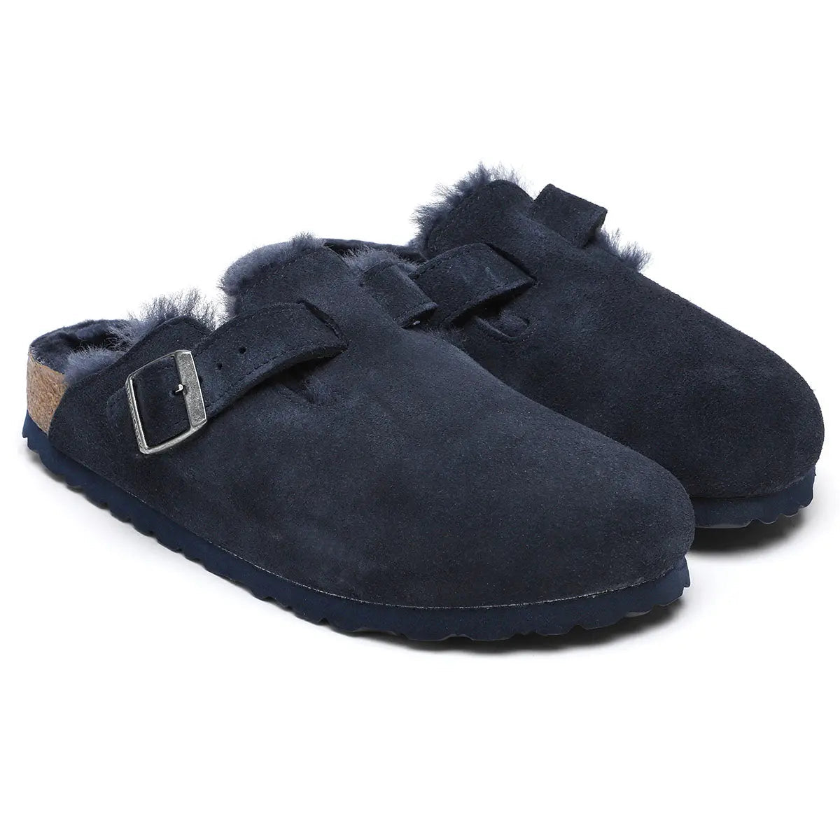 Birkenstock Boston Shearling Suede Leather Clogs