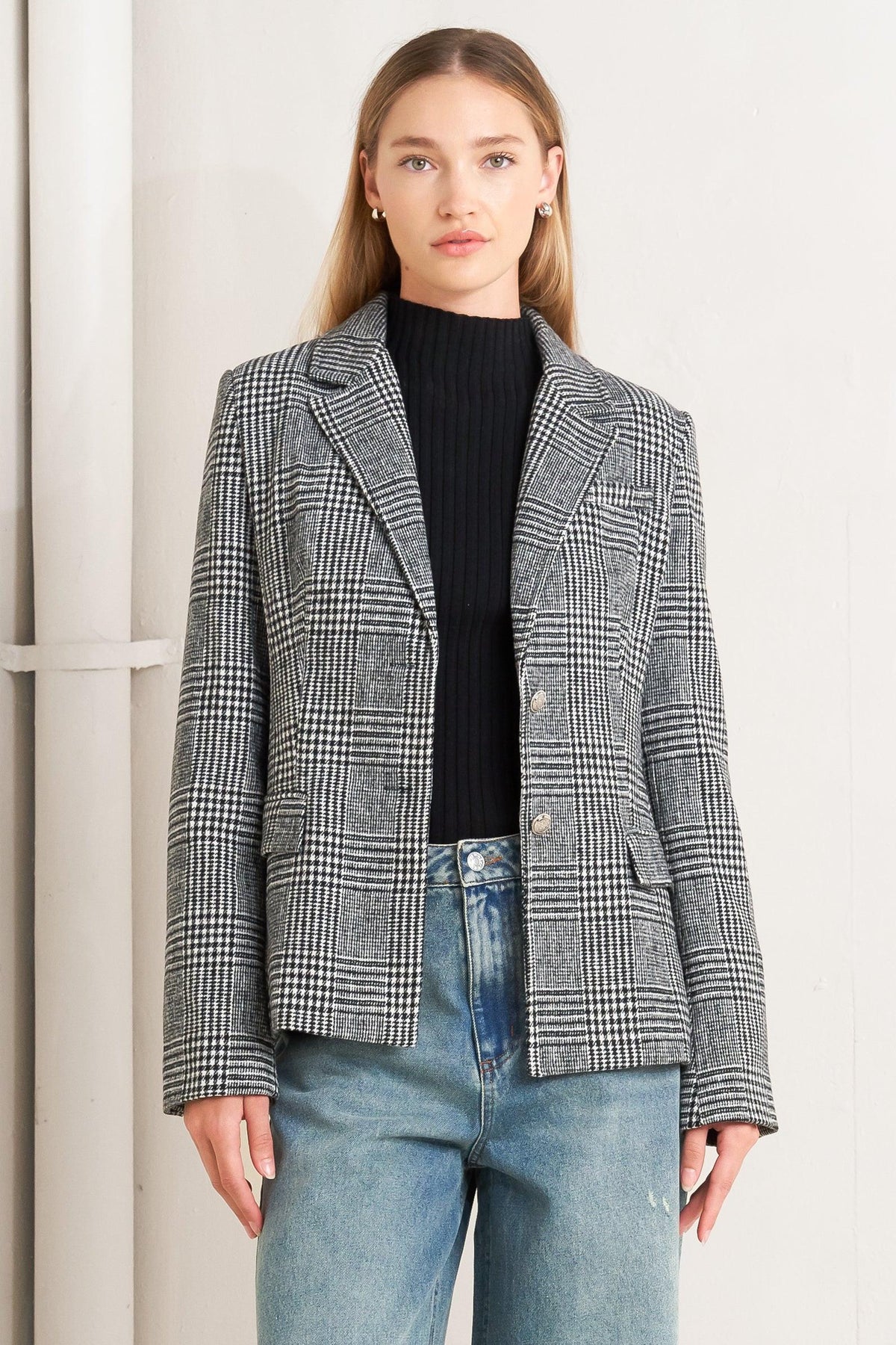City Checkline Woolen Woven Jacket