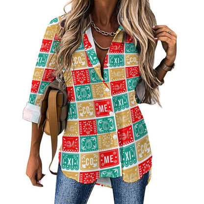 Baha Ranch Colores De Mexico Picado Mexican Button Up Blouse