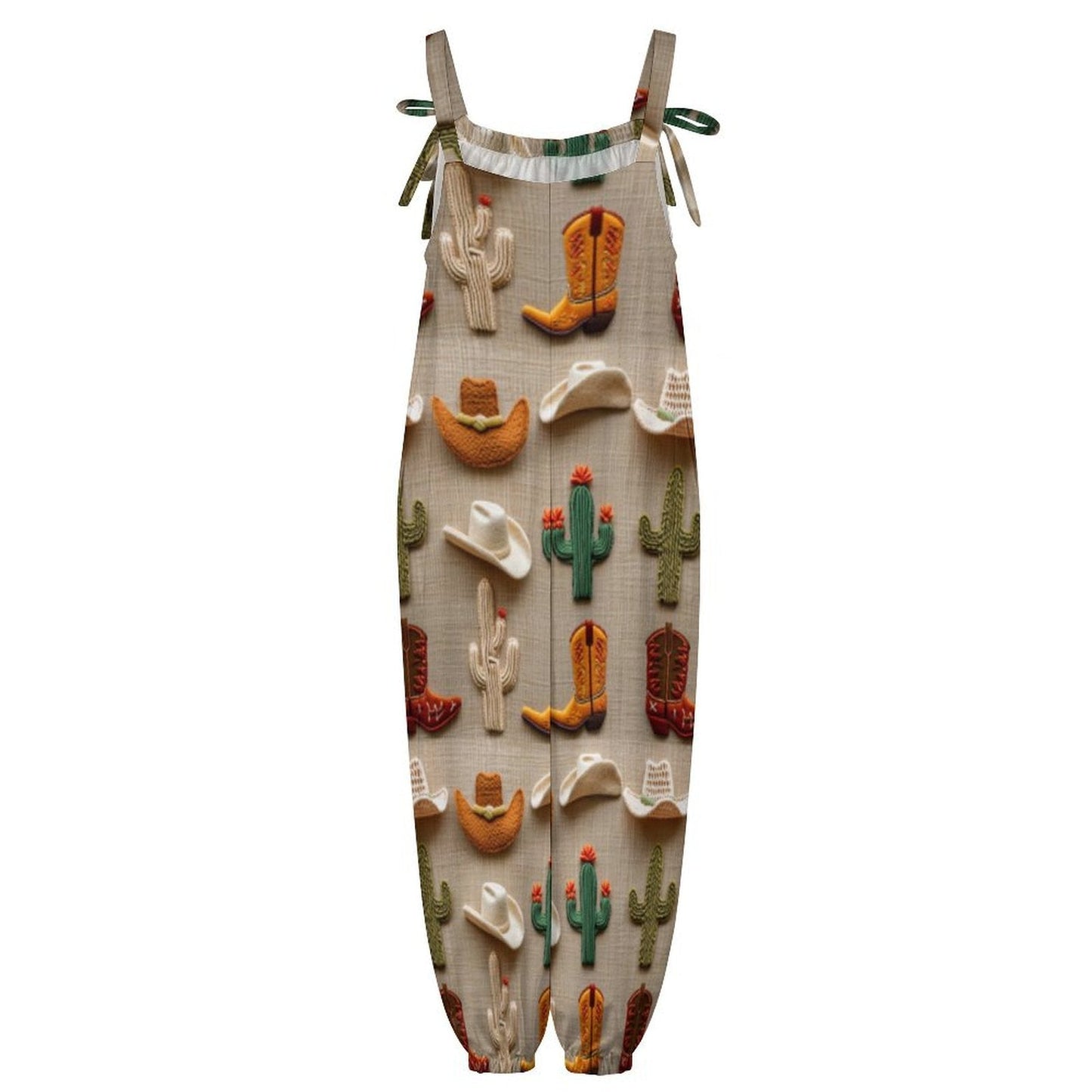 Cactus Boots Hat Western Overalls Jumpsuit
