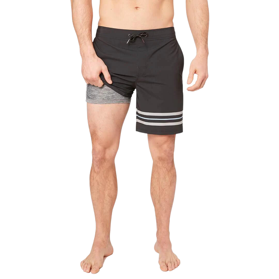 Fair Harbor Ozone Men's Boardshort - Grey Stripe - FINAL SALE