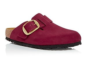 Birkenstock Boston Big Buckle Nubuck Leather Clogs