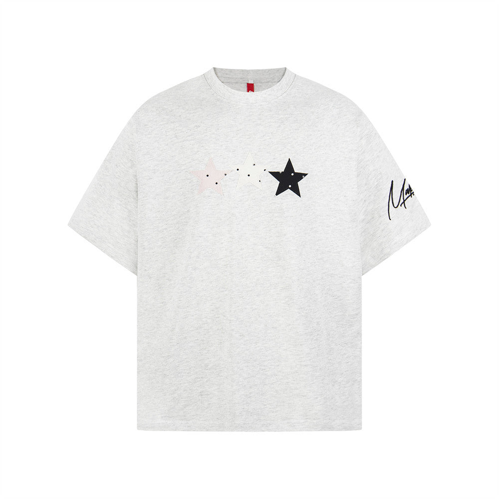 Five pointed star short sleeved T-shirt