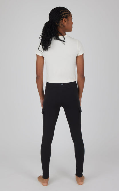 90 Degree by Reflex Girls 2 PK Interlock Everyday Cargo and Basic Legging