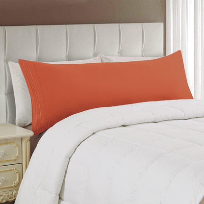 Elegant Comfort Body Pillowcase - 1 Piece - 3 Line Embroidery