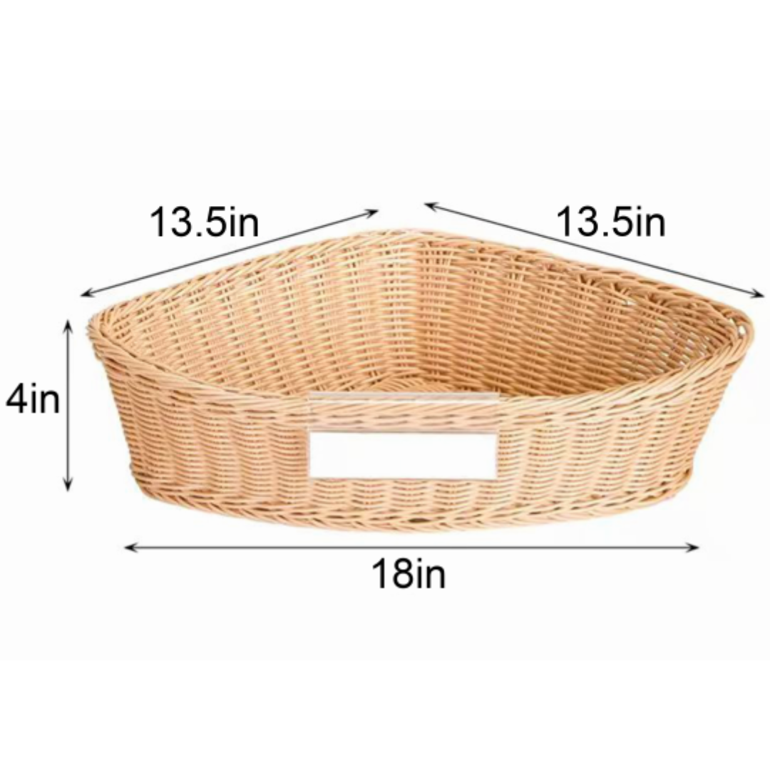 Corner Classroom Storage Basket – Woven Shelf Organizer for Corner Units (18" x 13.5" x 4") - 4 Pack