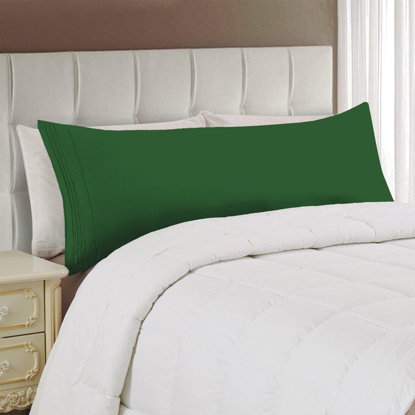 Elegant Comfort Body Pillowcase - 1 Piece - 3 Line Embroidery