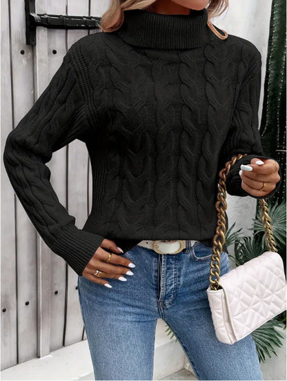 Women's Cable-Knit Turtleneck Sweater