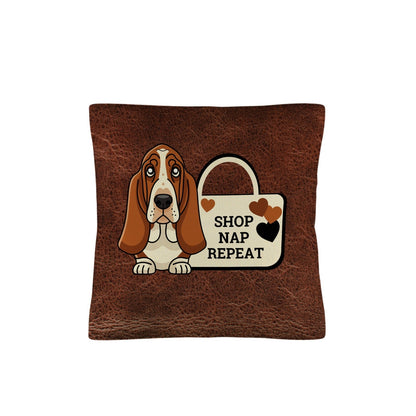Baha Ranch Basset Hound Shop Nap Repeat Pillow Case Made in America