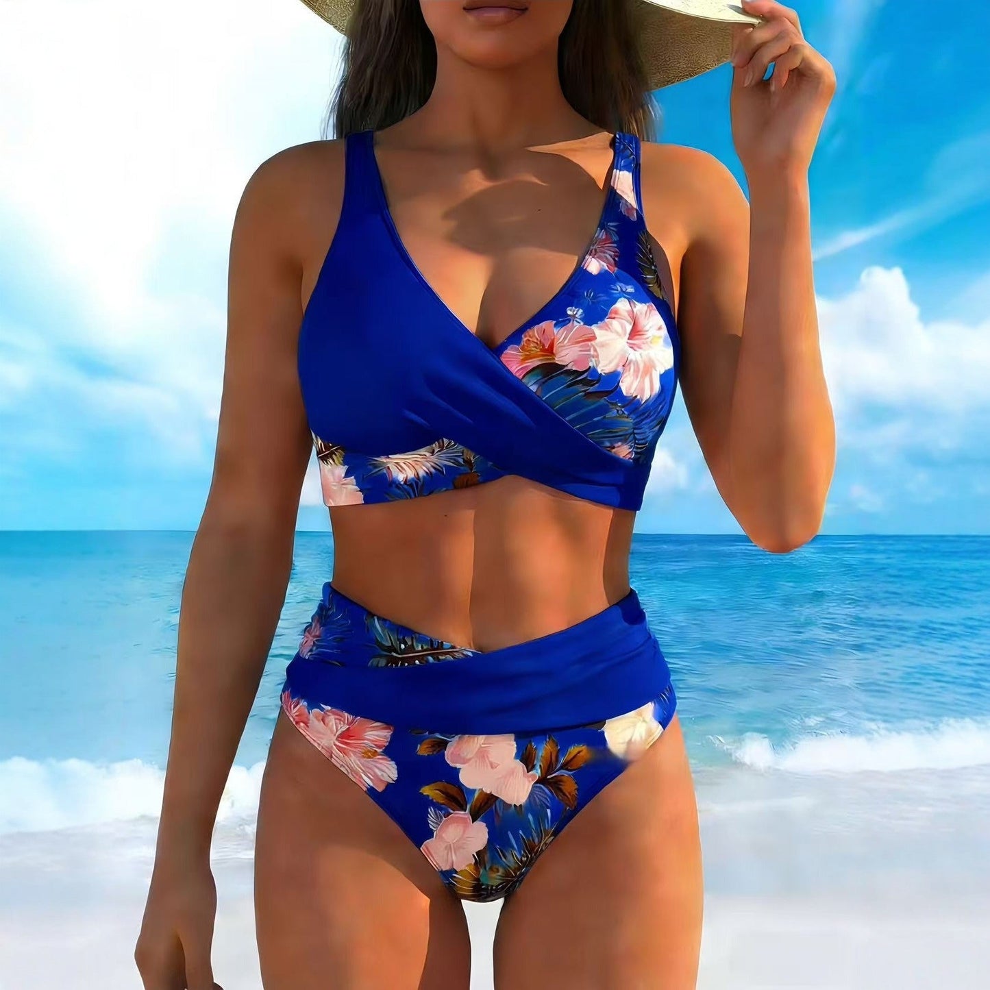Women's Floral Print Bikini Set Two Piece Swimsuit Sexy European Style