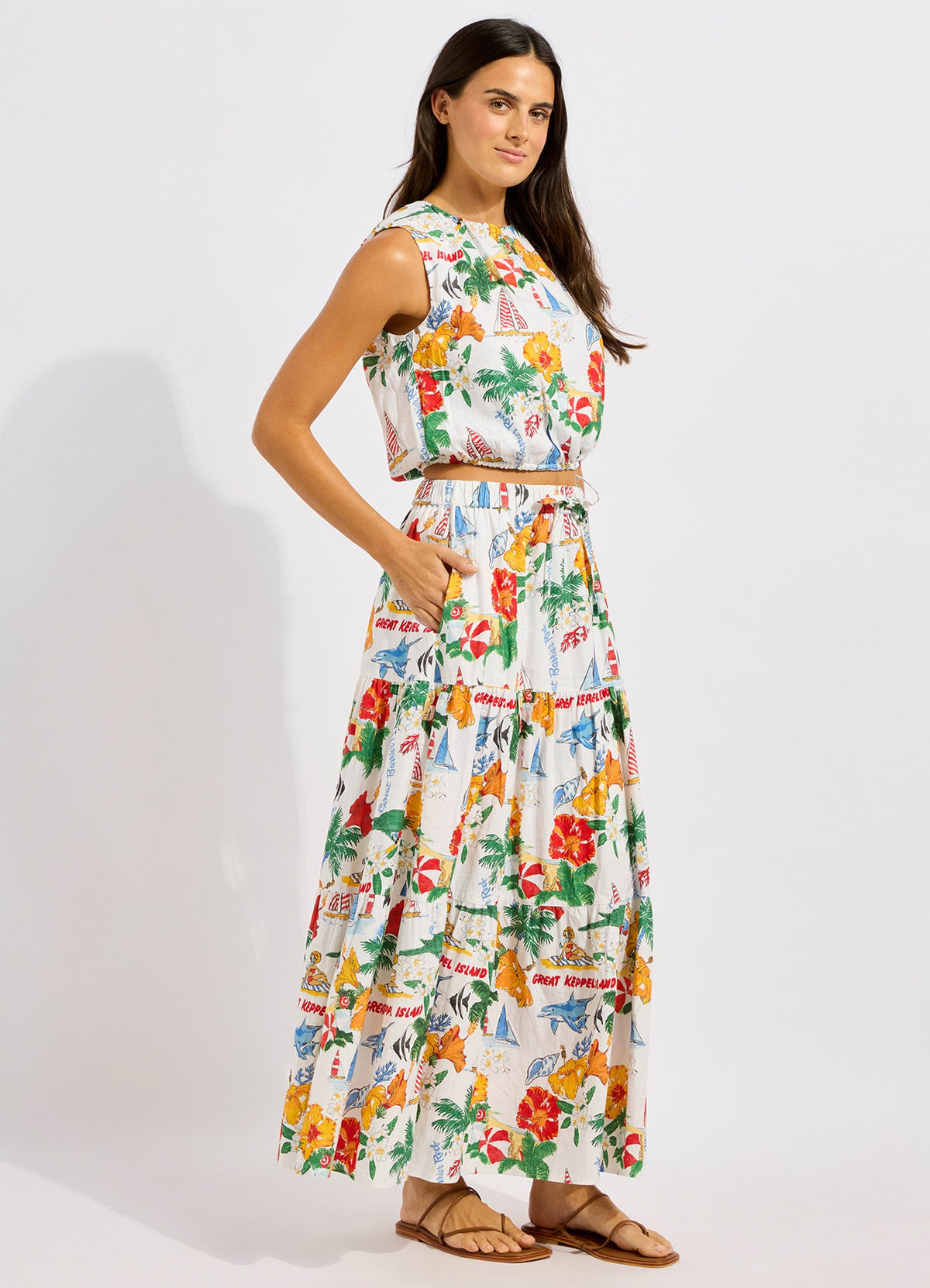 Viva Vacation Tiered Maxi Skirt