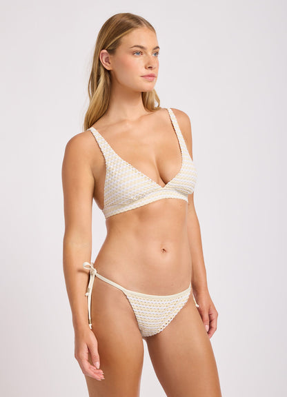 Mesh Effect Hipster Tie Side Bikini Bottom