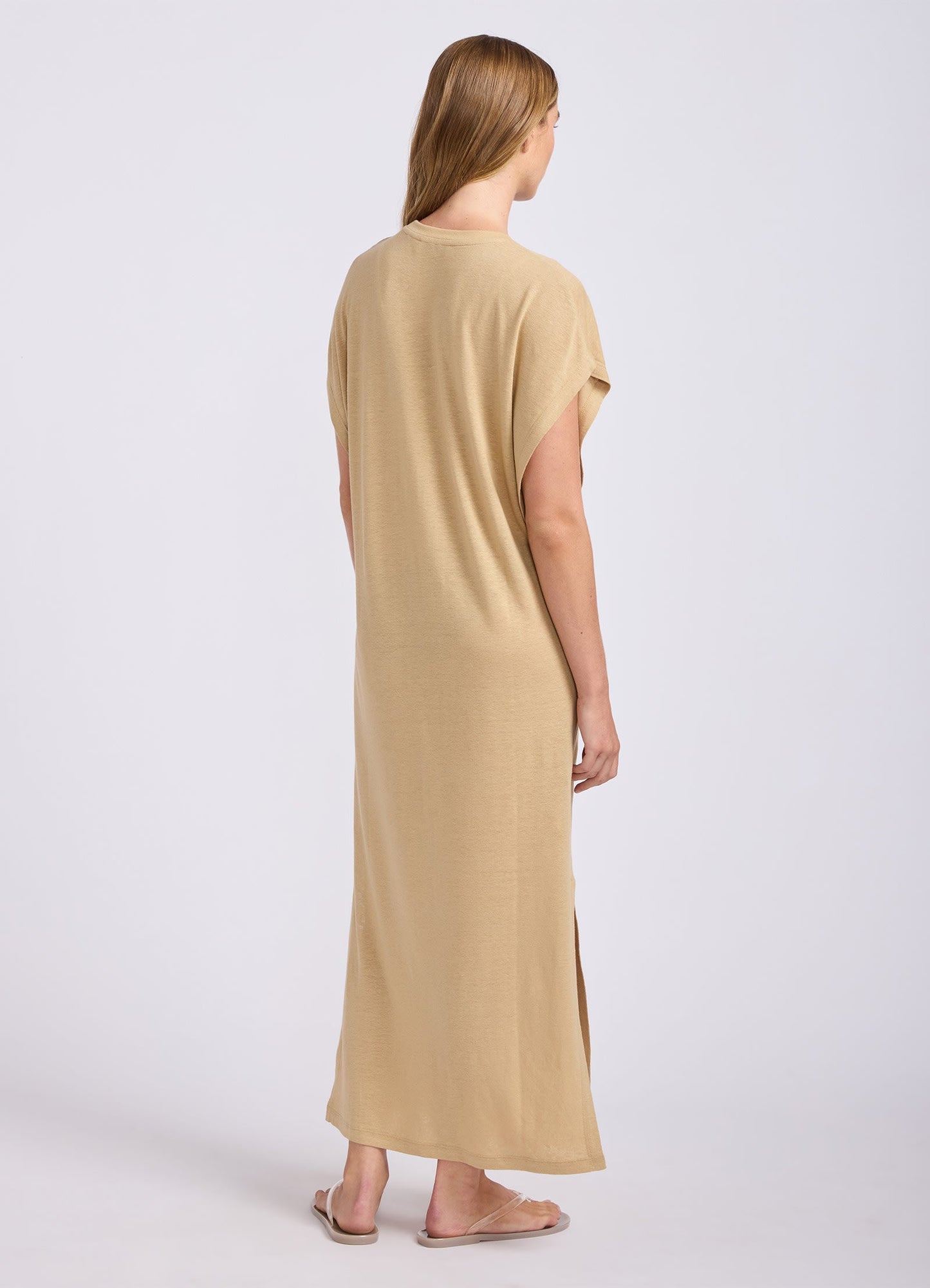 Slub Linen Batwing T-Shirt Dress