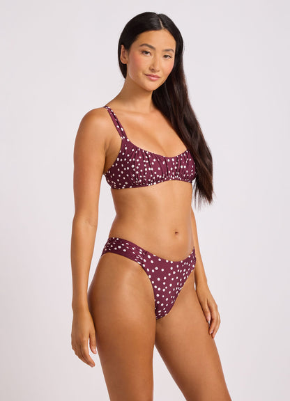 Dolce Dot Ruched Bralette Bikini Top
