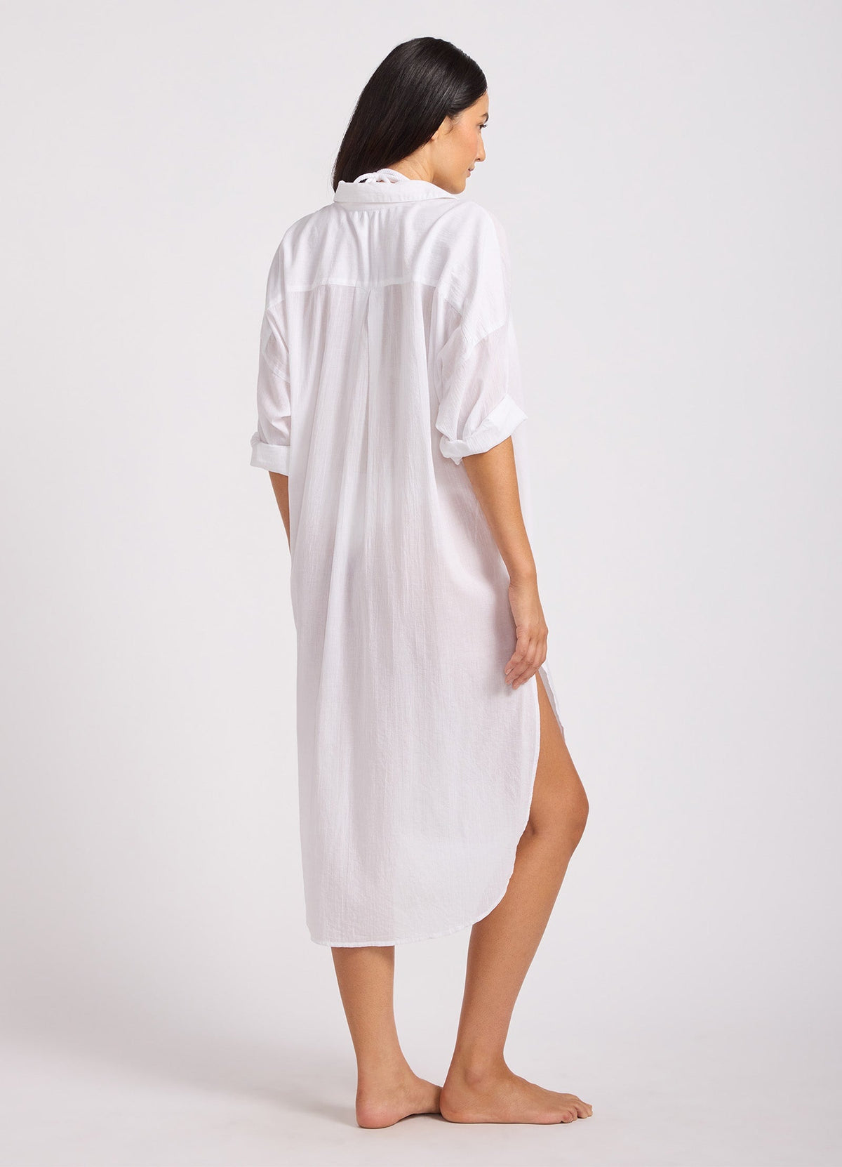 Cotton Voile Shirt Dress