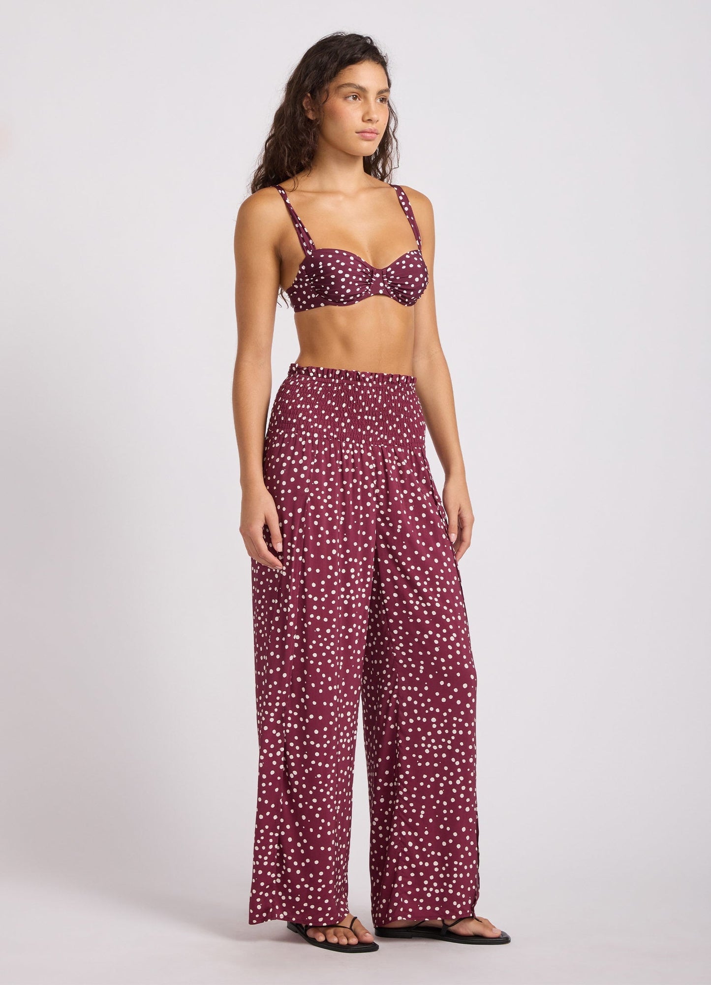 Dolce Dot Shirred Waist Pant