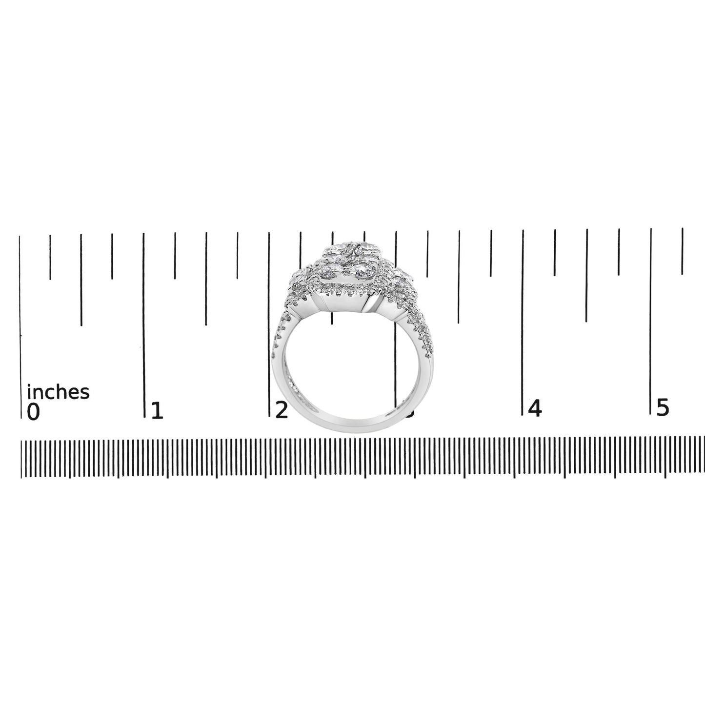 14K White Gold 2 1/4 Cttw Diamond Cocktail Cluster Ring (G-H Color, SI2-I1 Clarity)