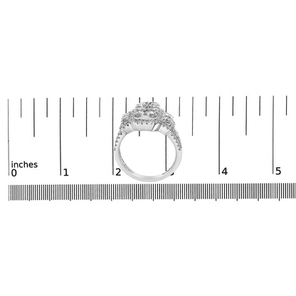 14K White Gold 2 1/4 Cttw Diamond Cocktail Cluster Ring (G-H Color, SI2-I1 Clarity)