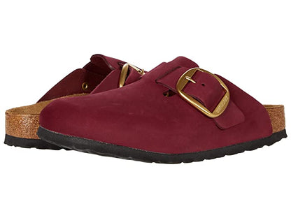 Birkenstock Boston Big Buckle Nubuck Leather Clogs