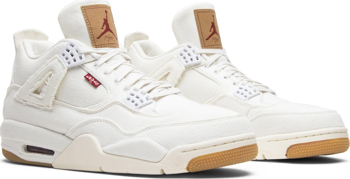 Air Jordan Men's Retro 4 'Levi's White Levi's Tag' Sneakers