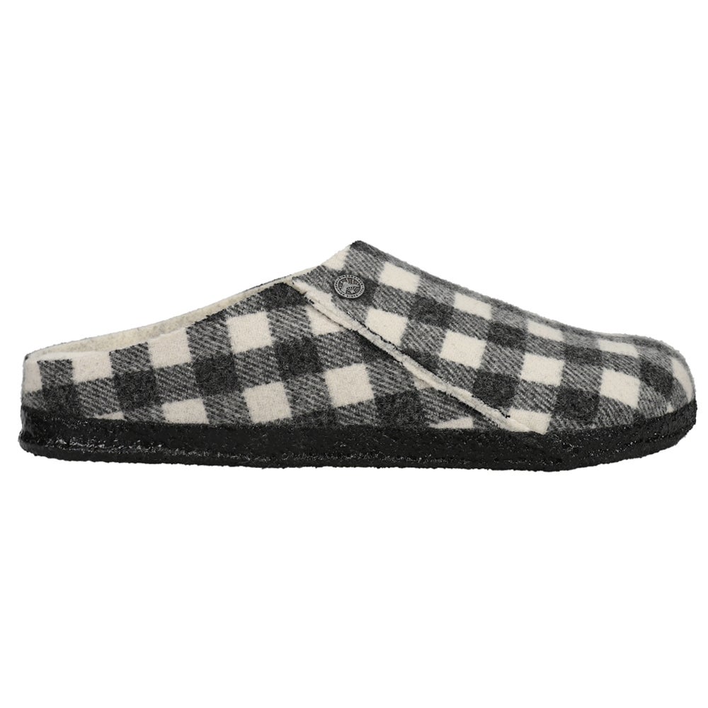 Birkenstock Zermatt Shearling Wool Felt Plaid White