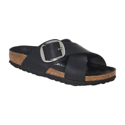 Birkenstock Siena Big Buckle Oiled Leather Black