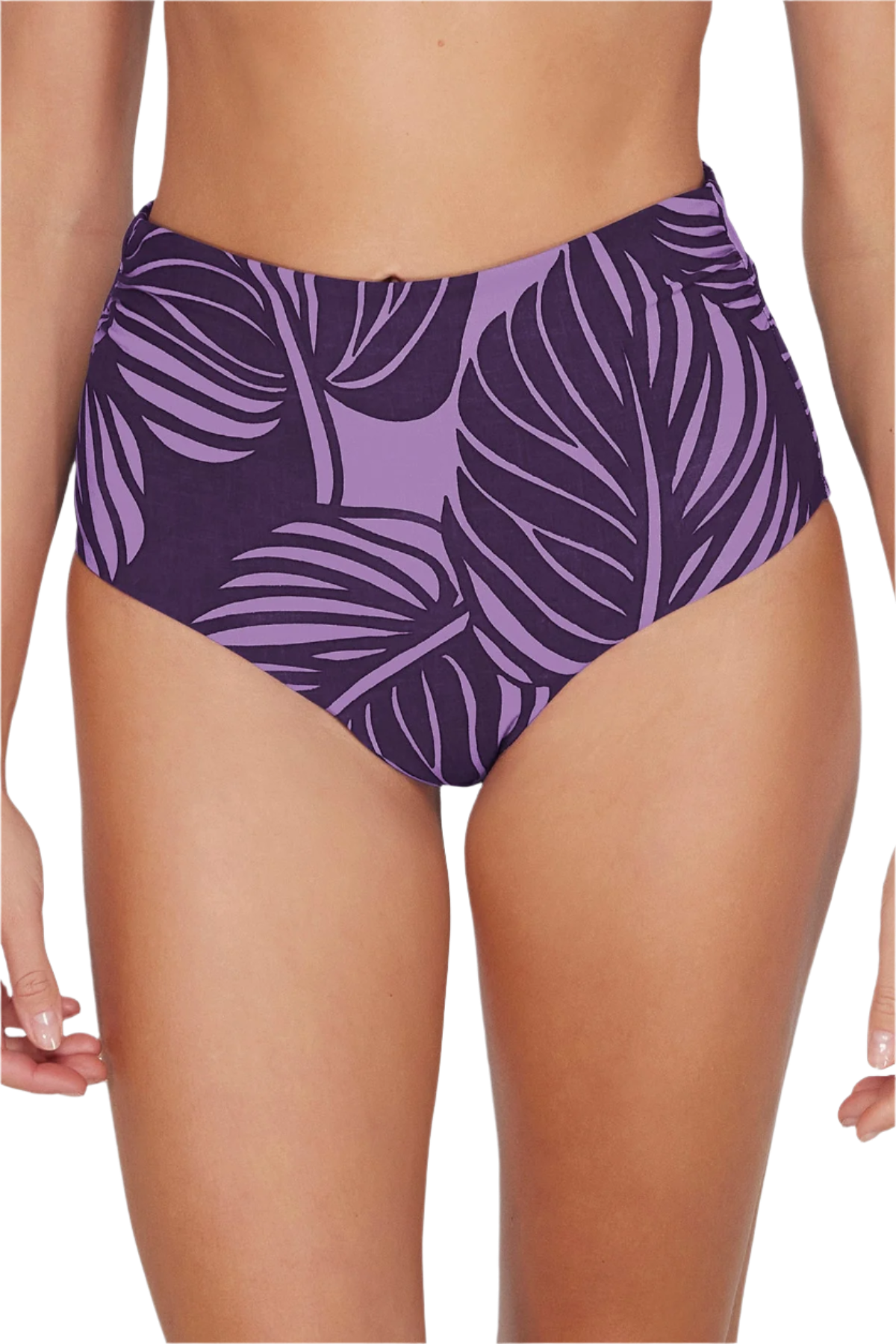 Sunsets Capri Shirred High Waist Bottom - Mystic Palms - FINAL SALE