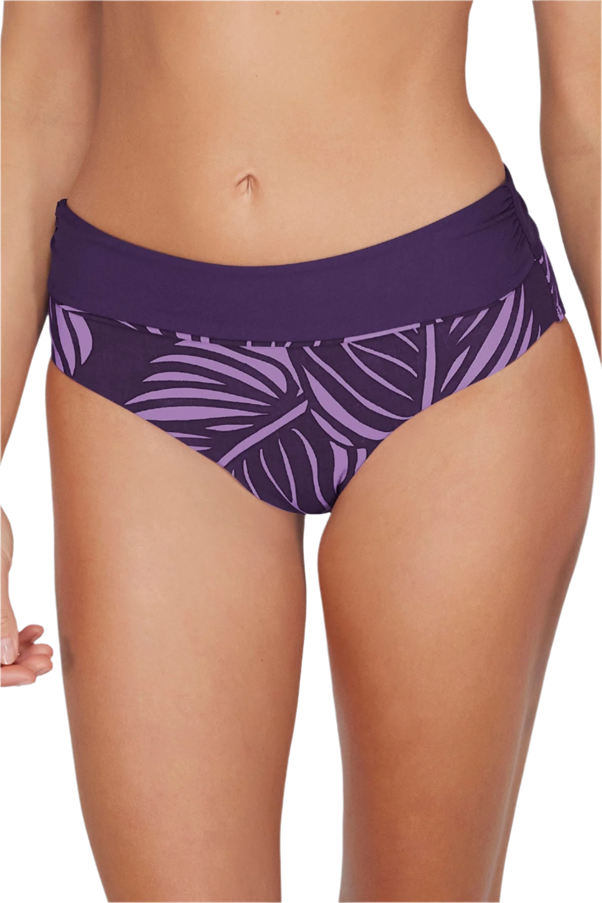 Sunsets Capri Shirred High Waist Bottom - Mystic Palms - FINAL SALE