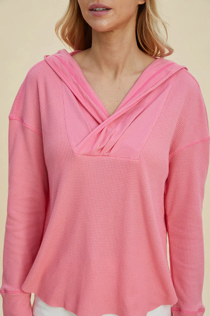Double Take Full Size High-Low Dropped Shoulder Long Sleeve Hoodie