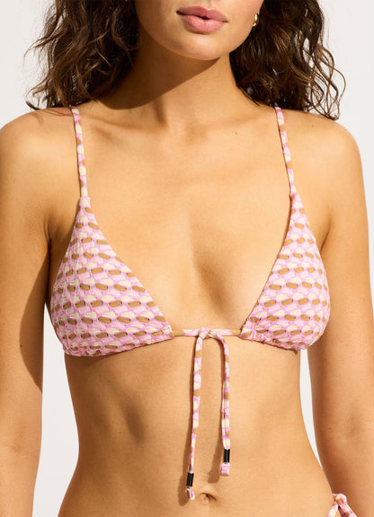 Mala Slide Triangle Bikini Top - Blossom