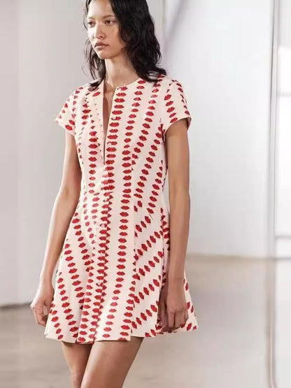 New spring and summer printed dress