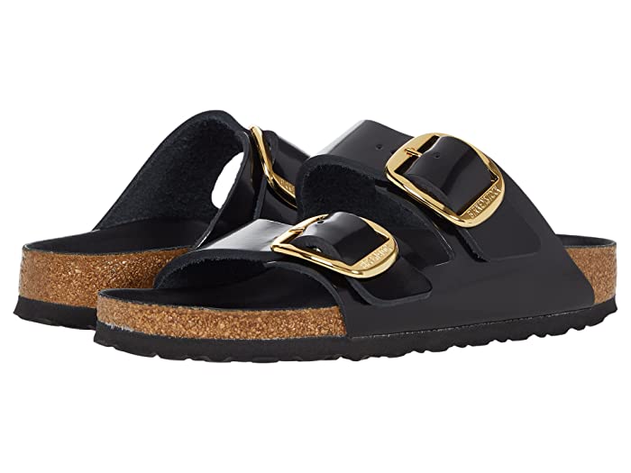 Birkenstock Arizona Big Buckle Natural Leather Patent High Shine Black