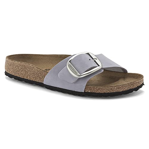 Birkenstock Unisex Madrid Big Buckle Nubuck Leather Purple Fog