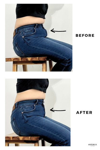 Eco Friendly Corset High Rise Crop Flare Jeans (Dark Wash)